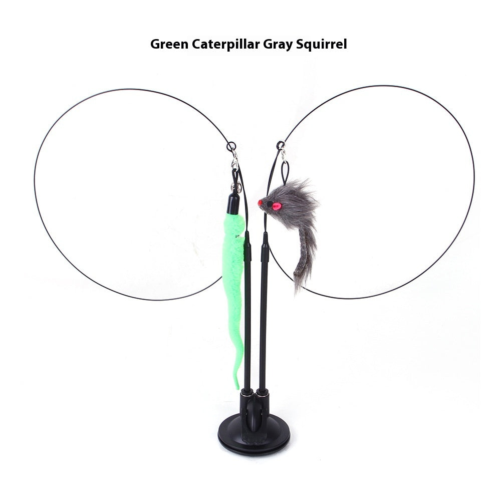 Interactive Cat Teaser Toy with Suction Cup