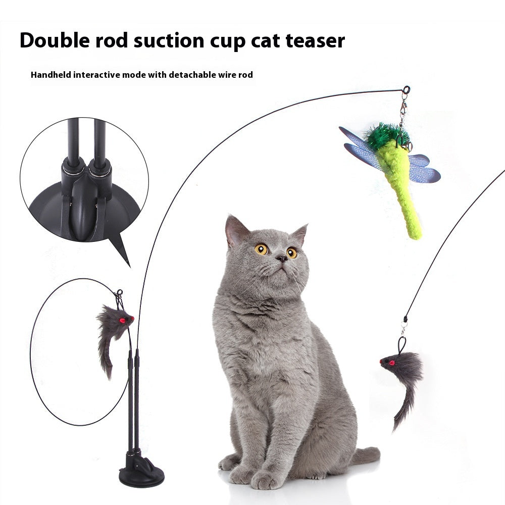 Interactive Cat Teaser Toy with Suction Cup